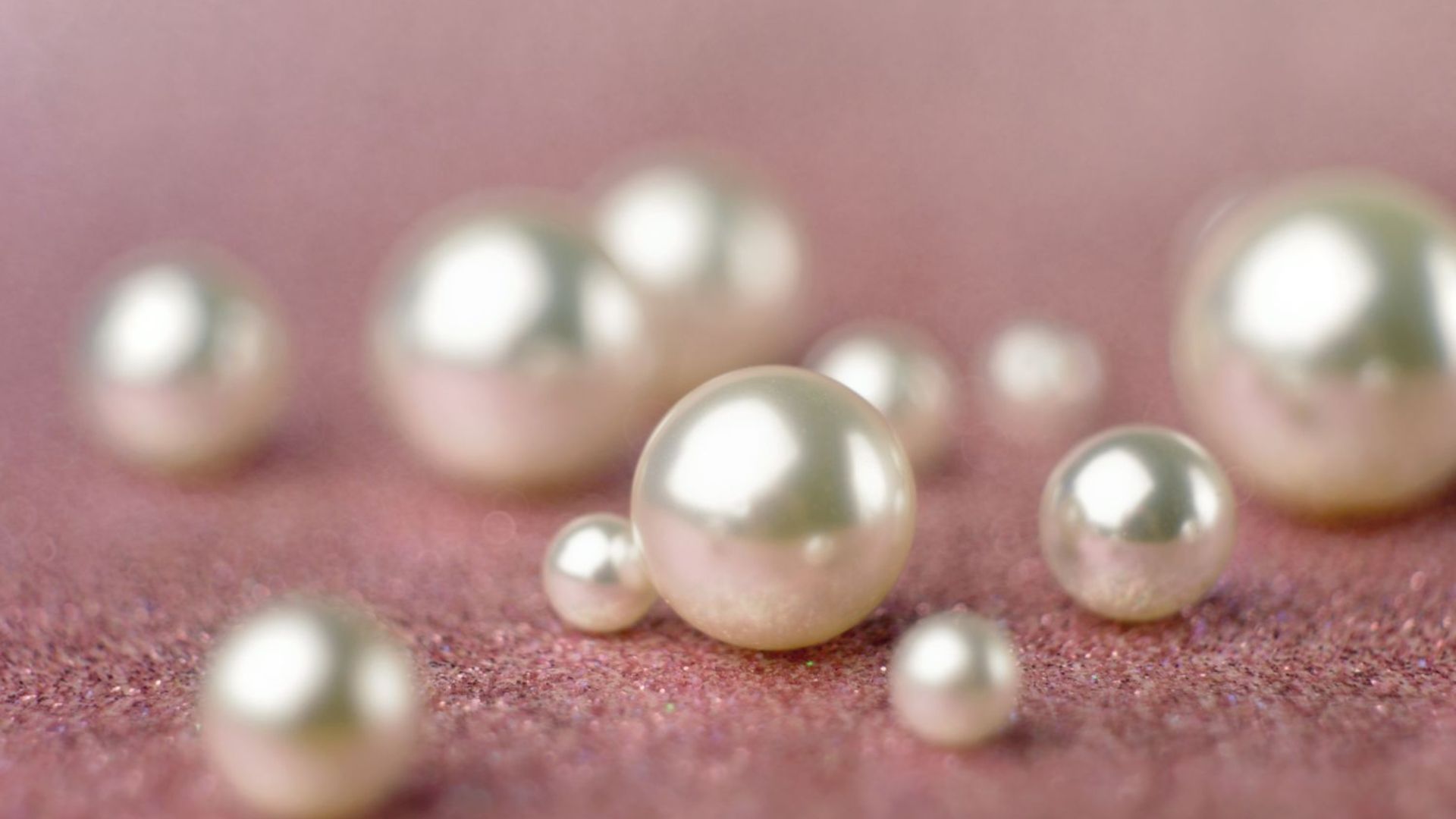 Pearls On Pink surface