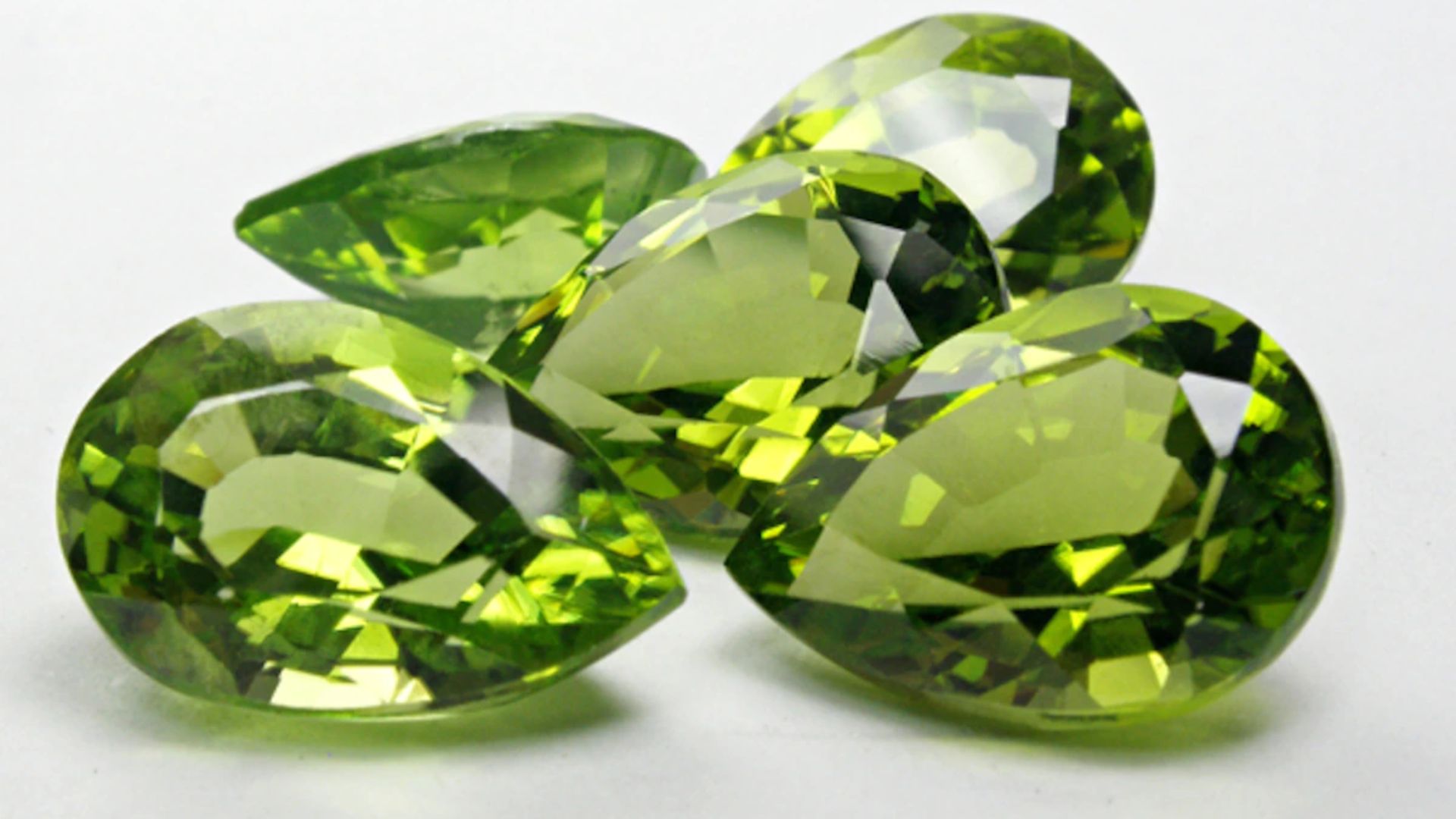 Pear Shaped 5 Green Gemstones