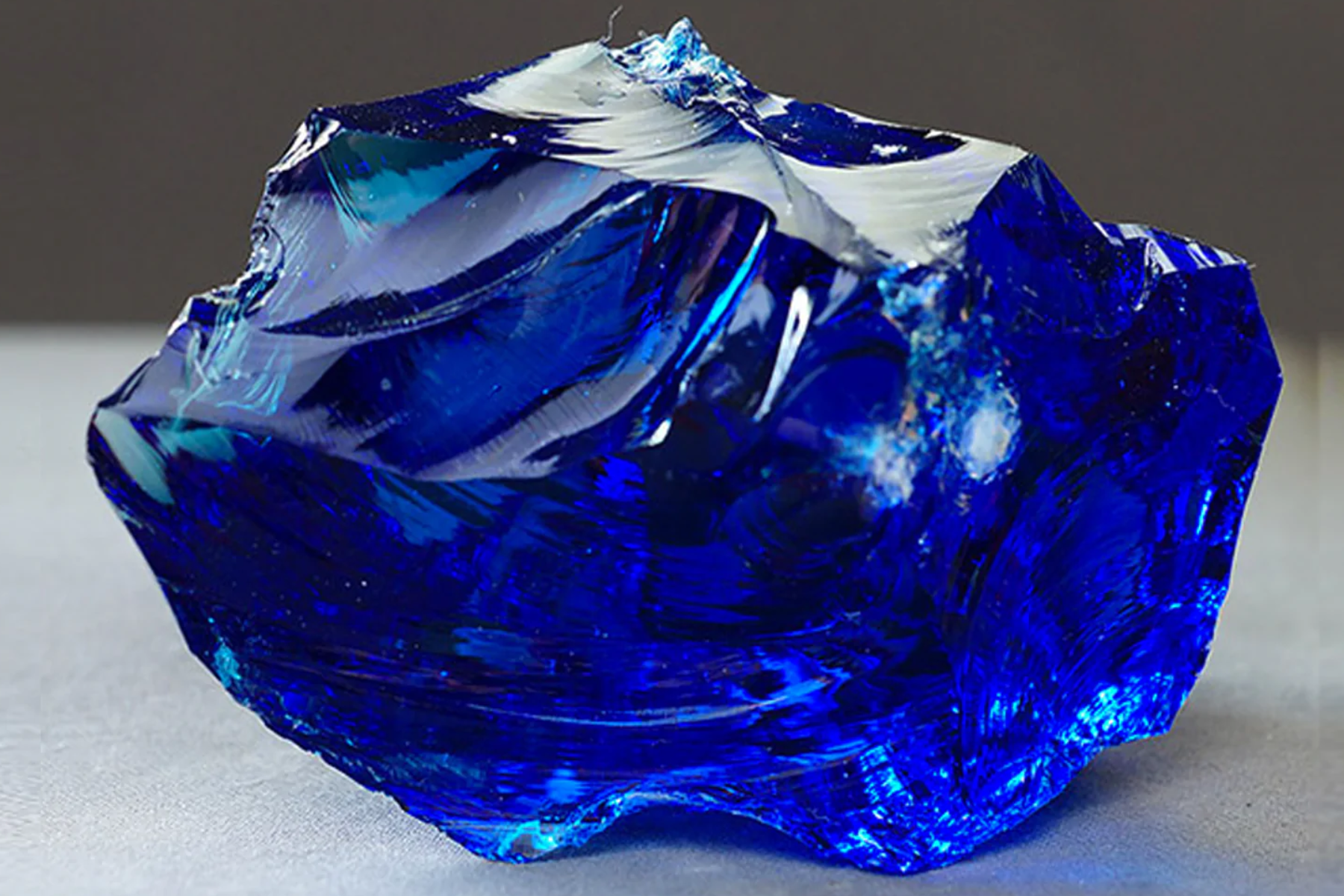 Deep blue sapphire crystal
