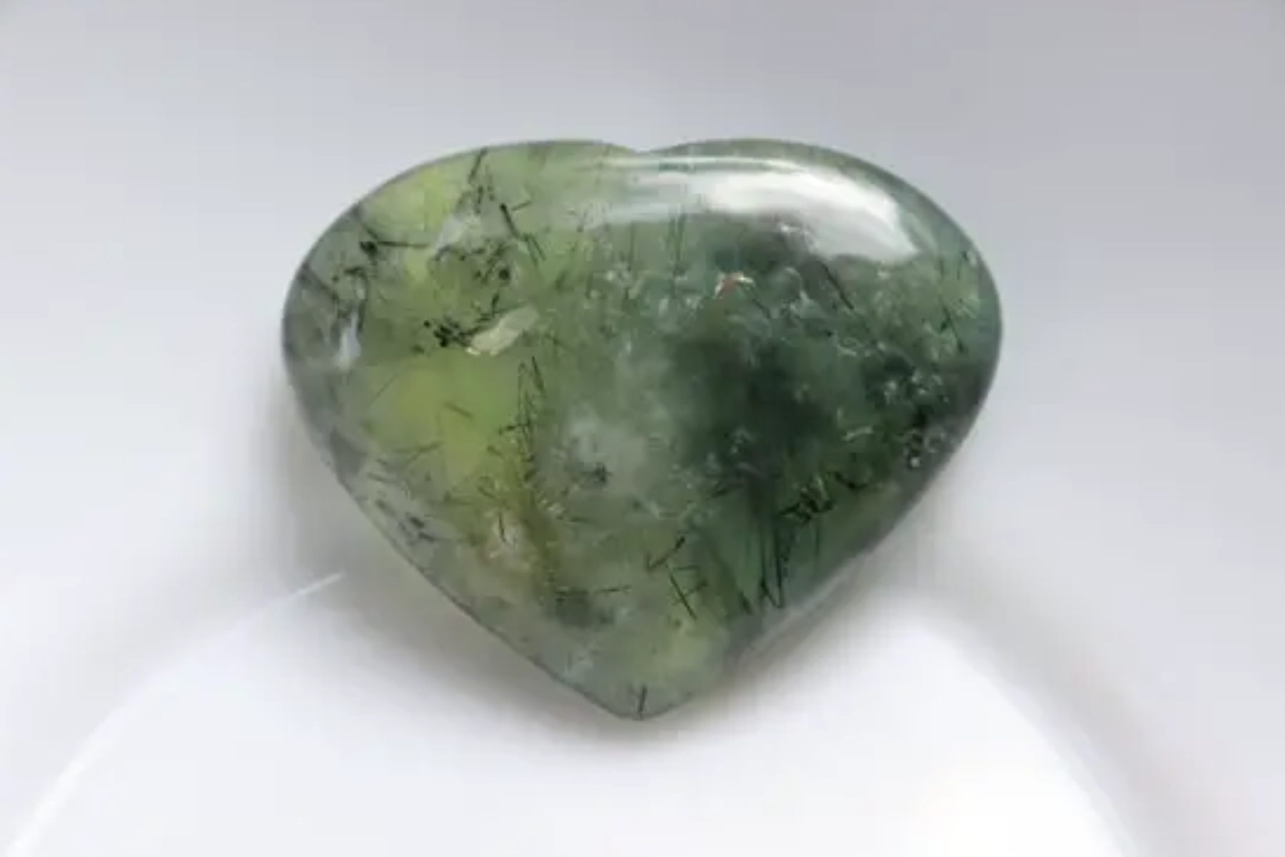 Heart-shaped Prehnite stone
