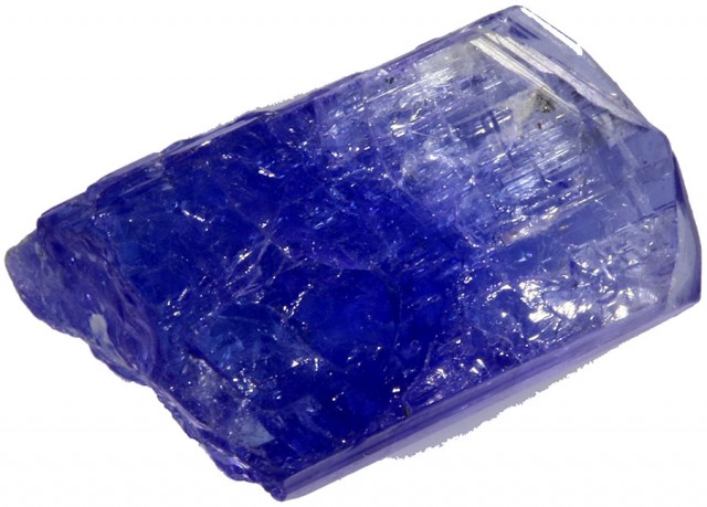 Deep blue tanzanite crystal