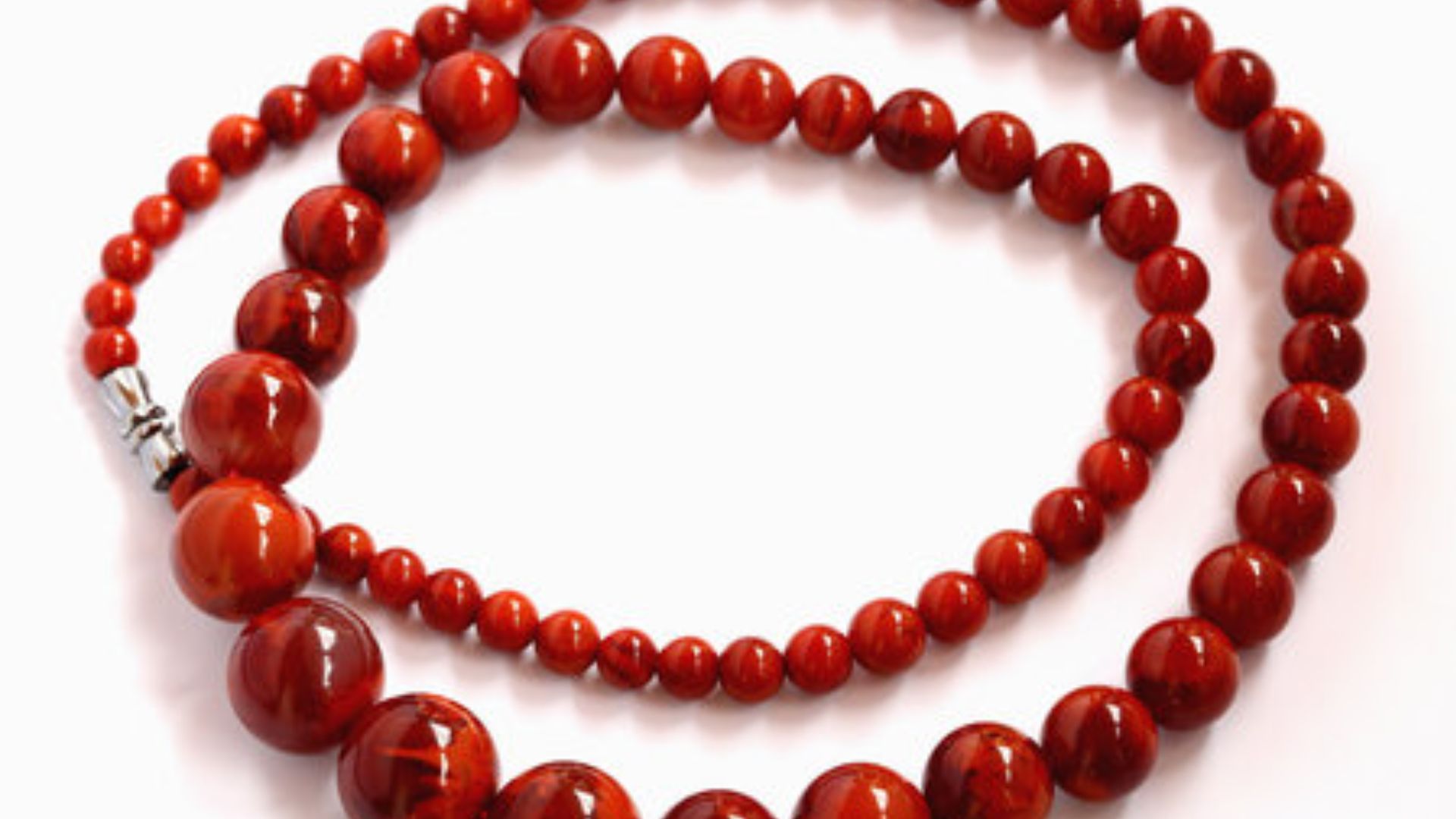 Beads Of Red Colored Gemstone