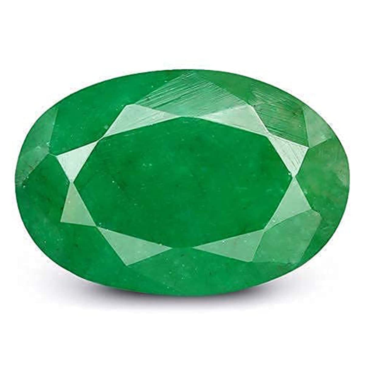 Oval-shaped emerald gemstone