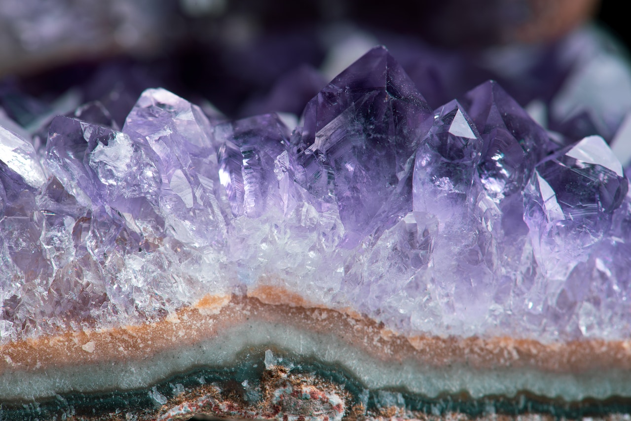 A Close Up Shot Of Amethyst Crystal