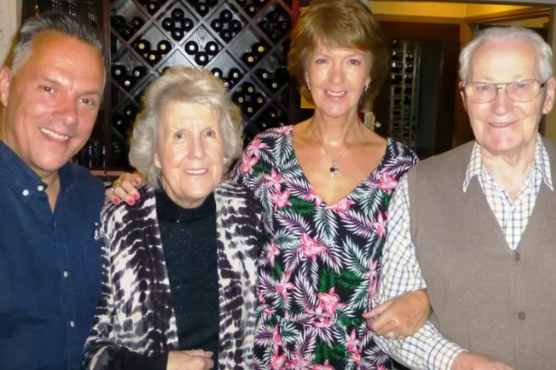 Margaret Hood (second left) had a collection of jewellery that surprised her children Jonathan (left) and Sue (second right)