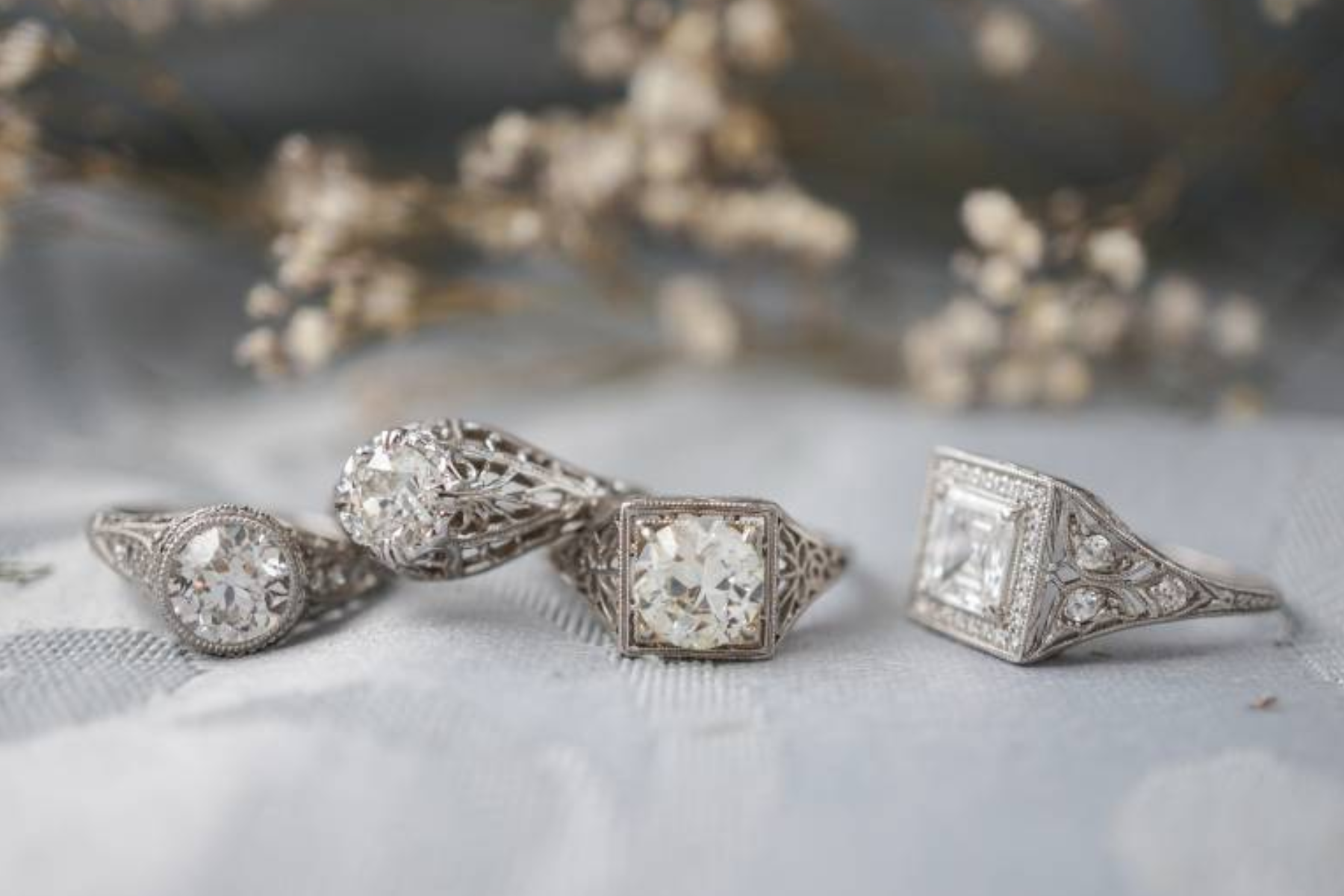 Four distinct varieties of engagement rings
