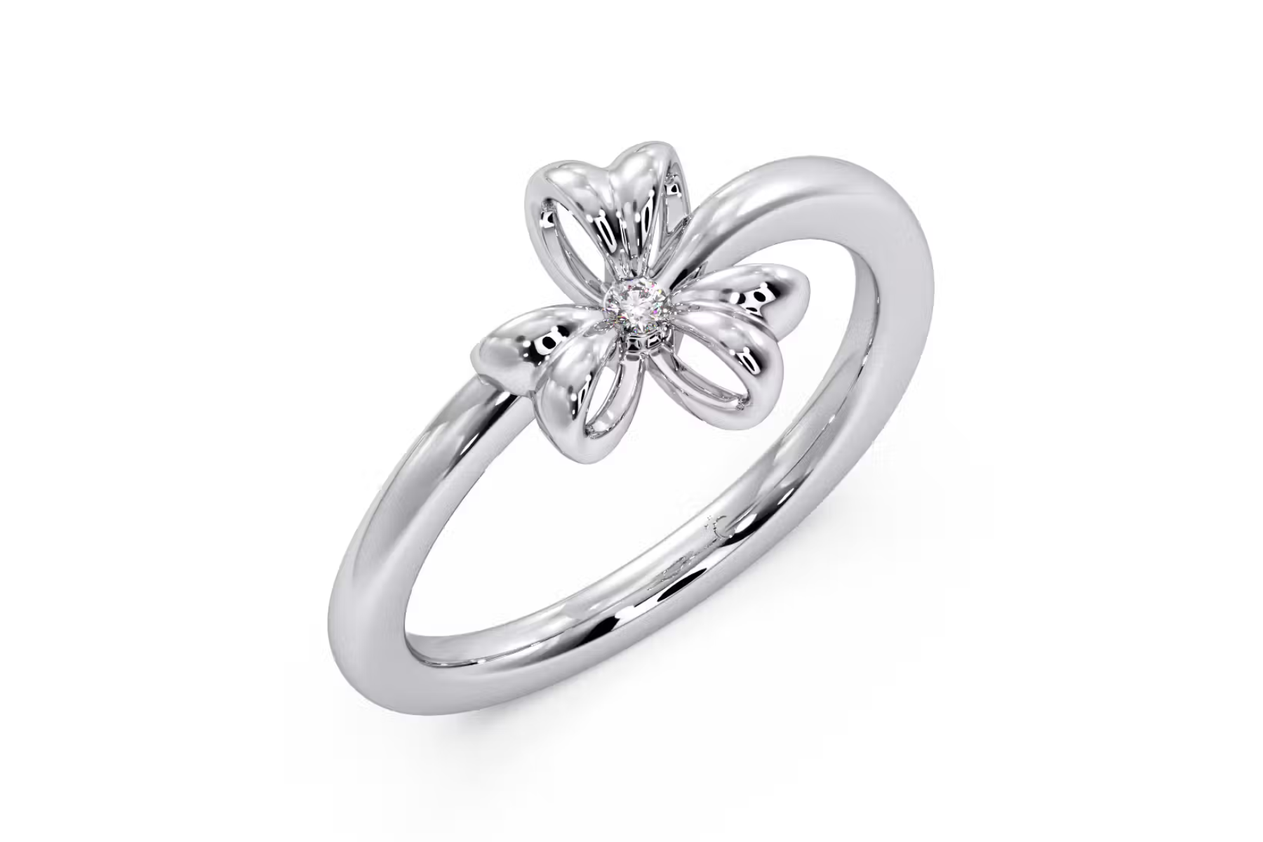 A platinum ribbon design ring