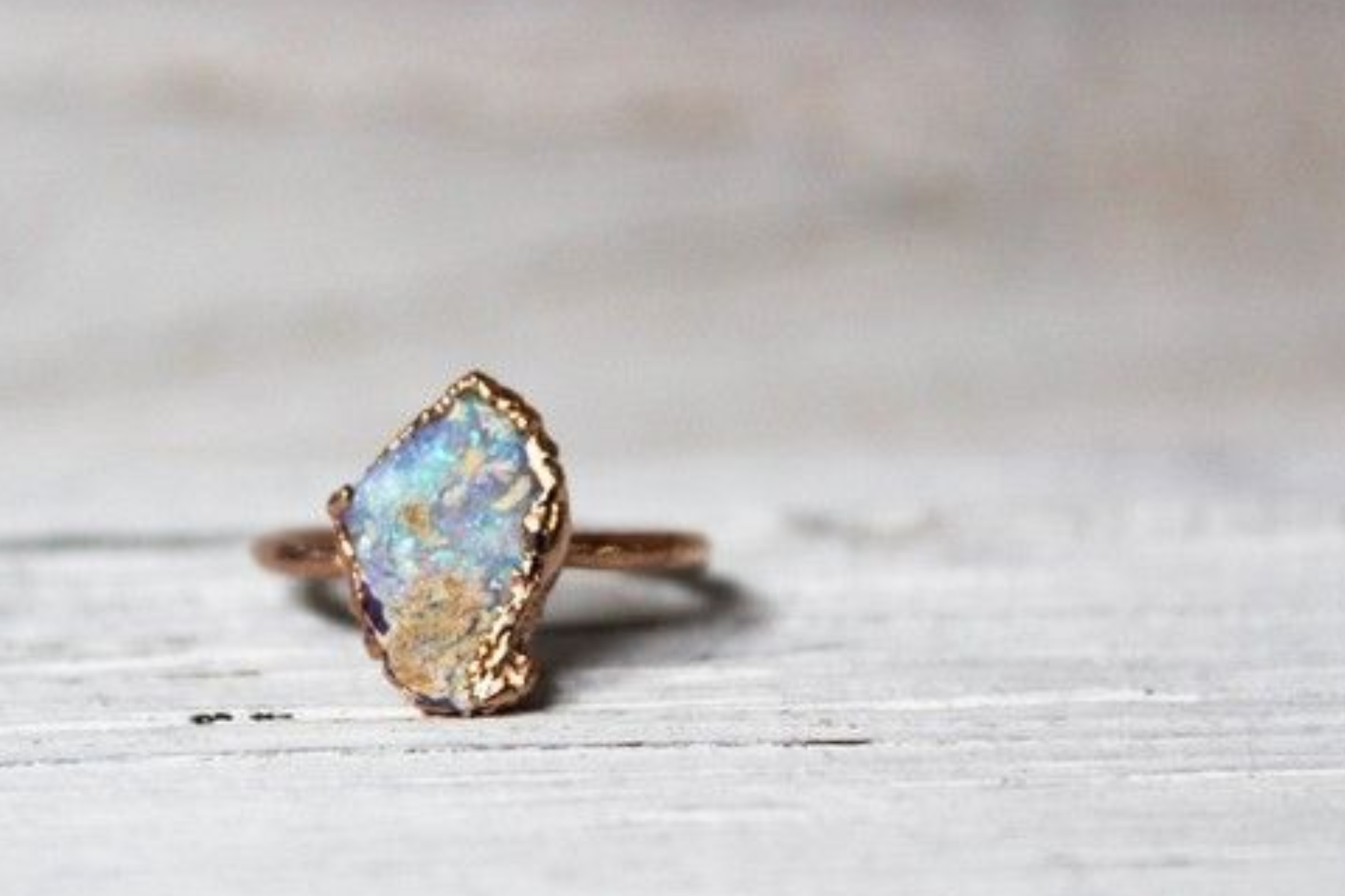 Raw Opal Engagement Ring - The Perfect Combination Of Elegance And Natural Beauty