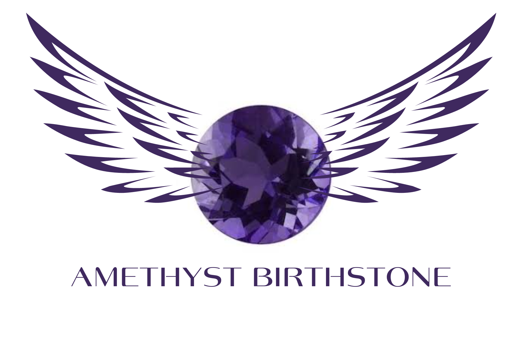 A round purple amethyst with deep purple wings