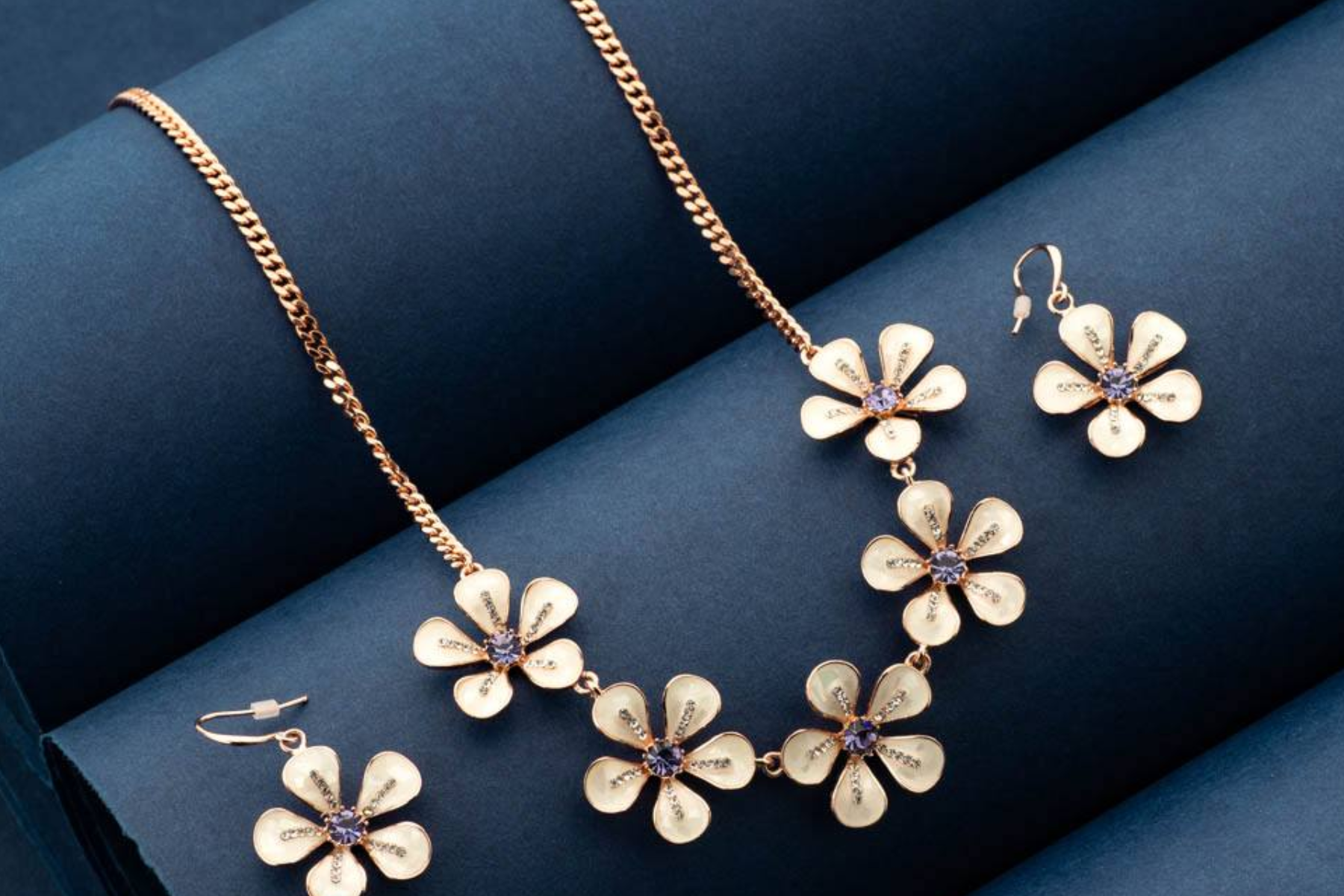 Gold Jewelry With Floral Design - Choose Your Favorite Flower