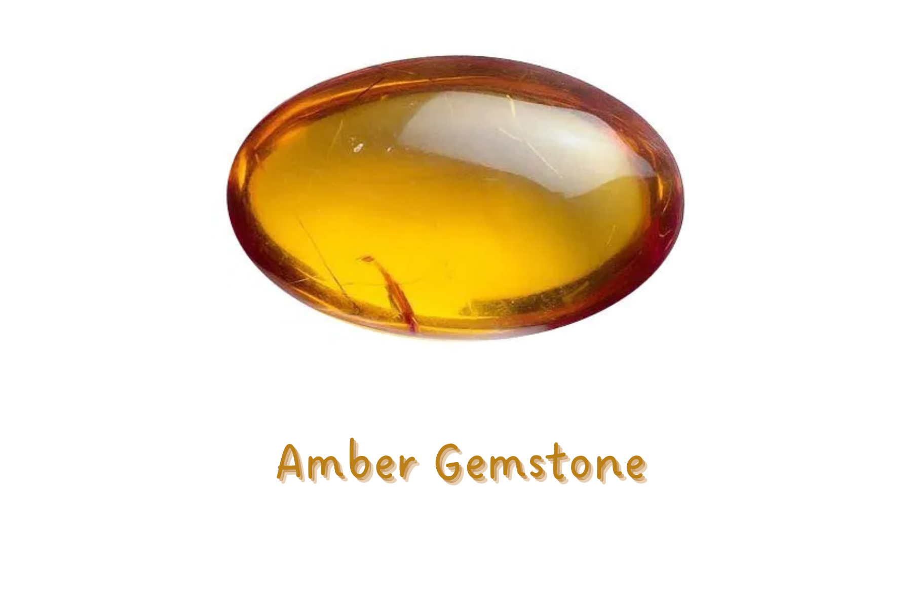 Transparent yellow oblong Amber stone