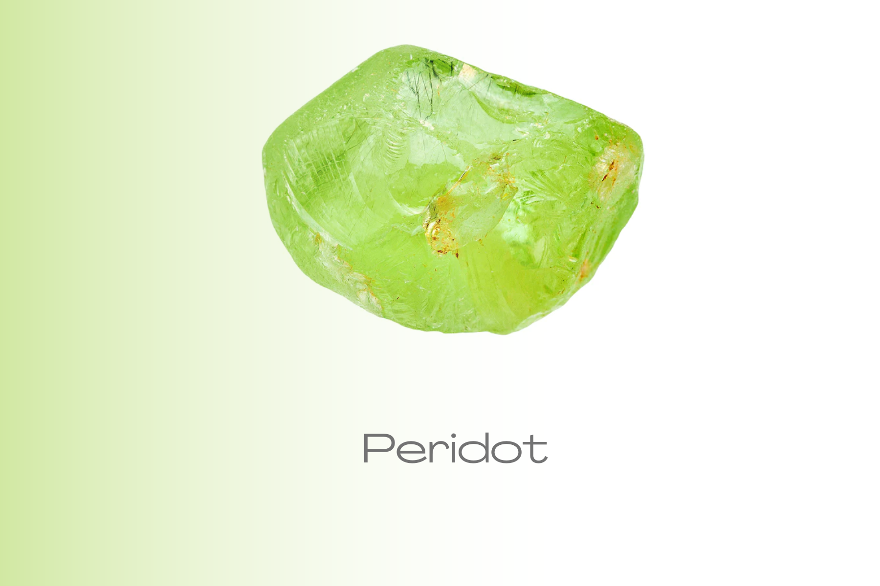 Rough lime green peridot stone