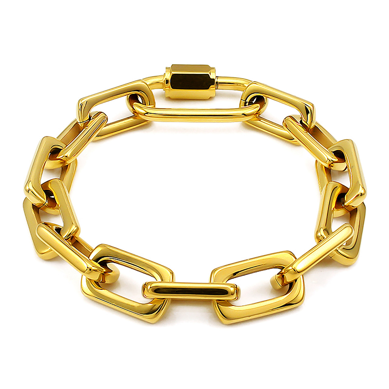 Chunky Gold Carabiner Clasp Bracelet