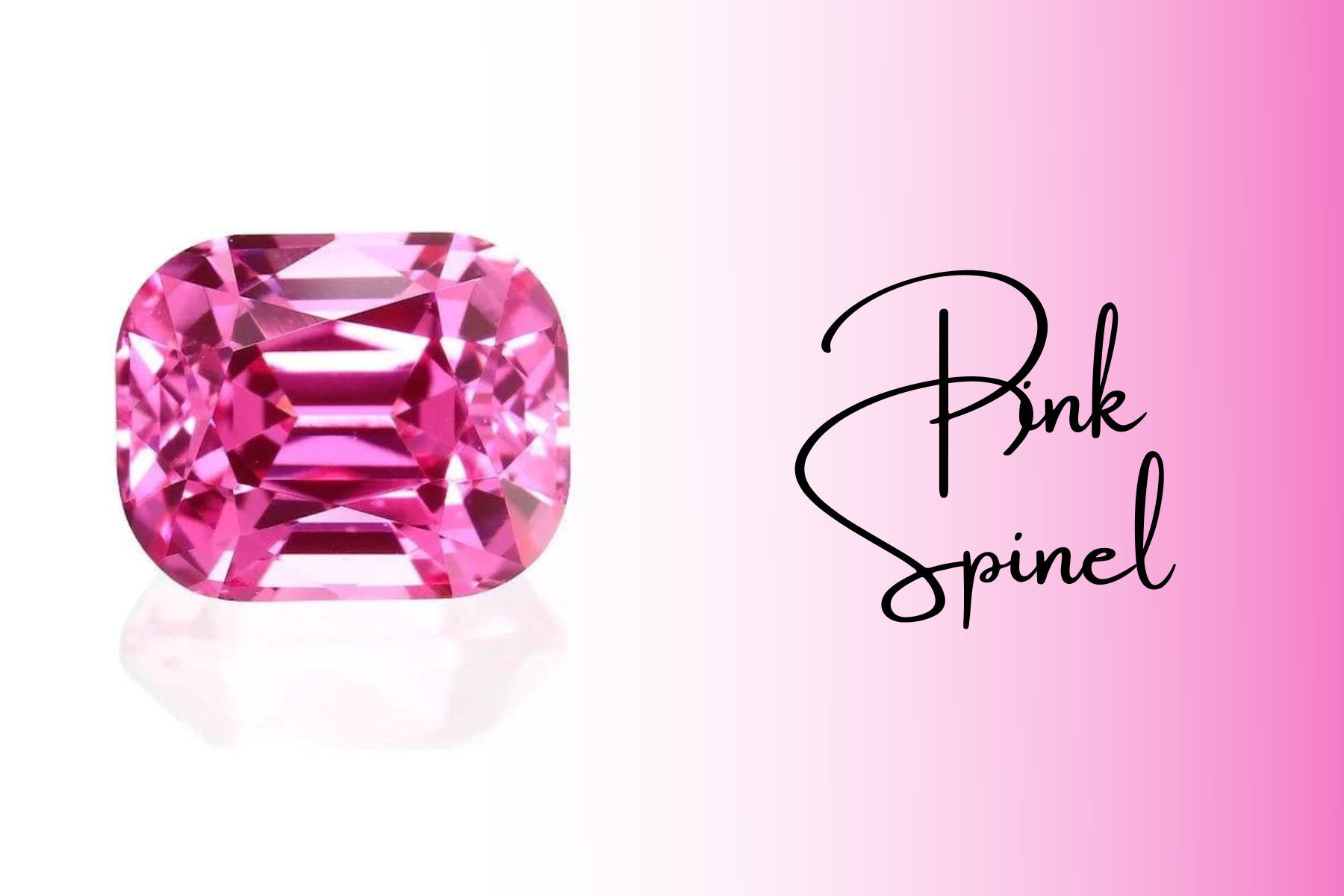 A smooth-cornered rectangular pink spinel
