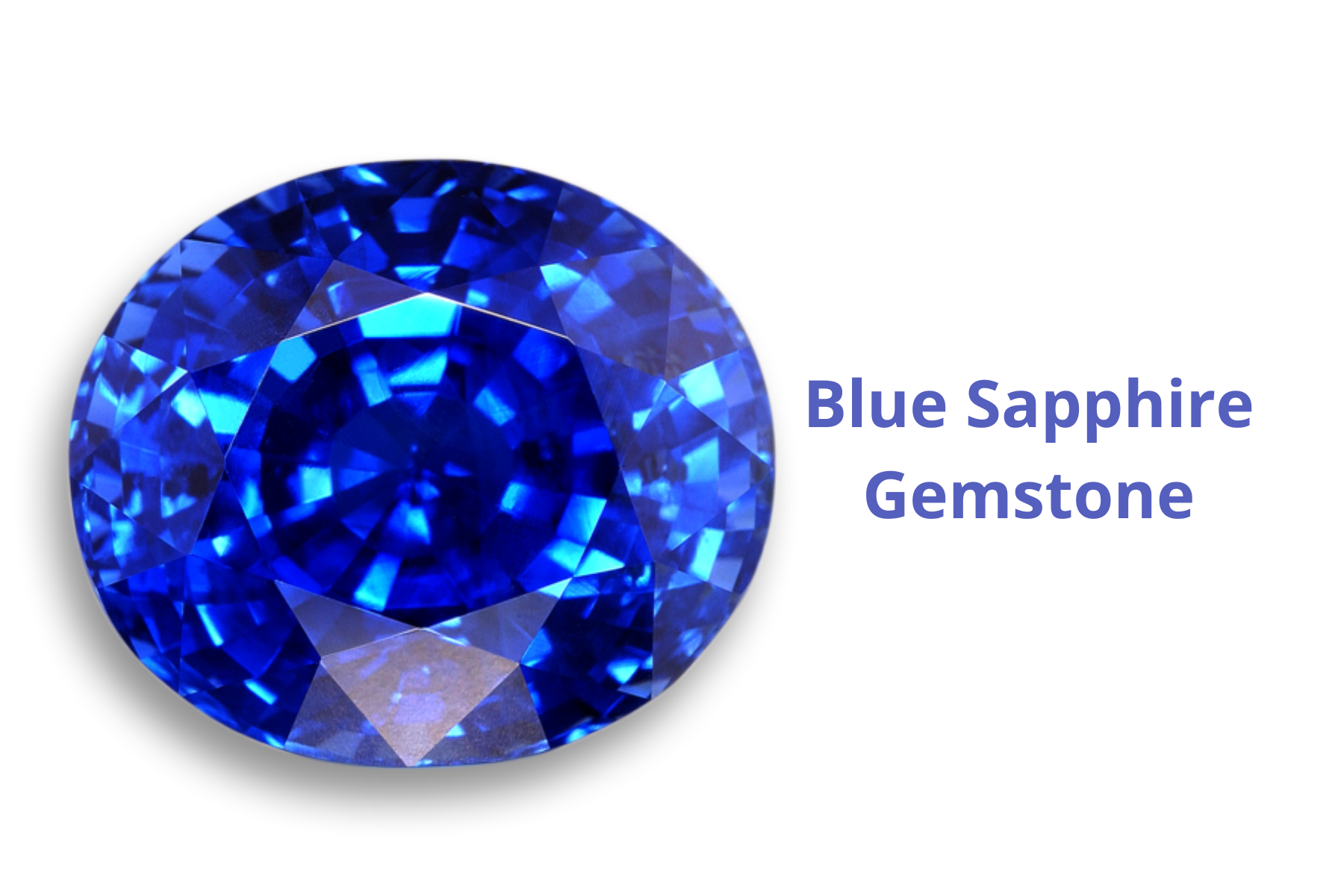 Round blue sapphire gemstone