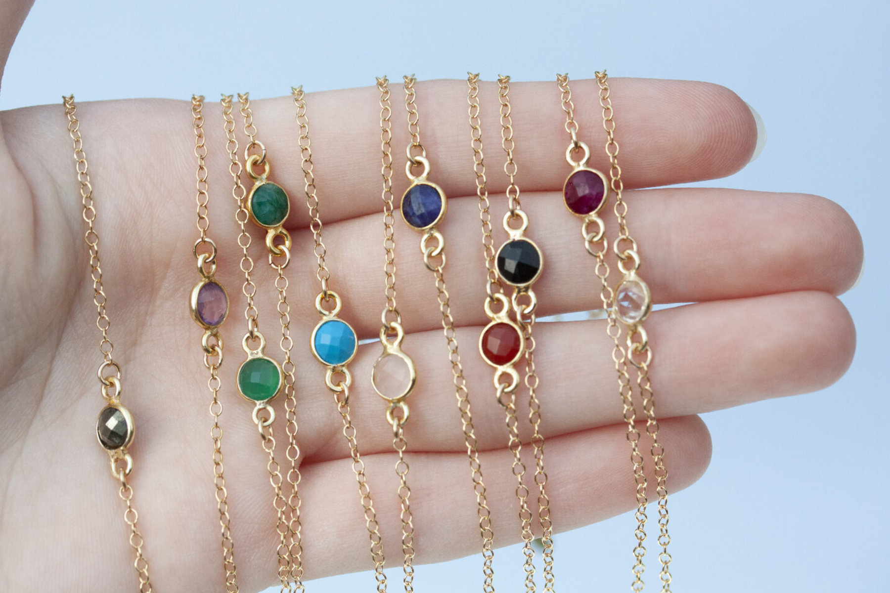 Chain Bracelets with gemstones
