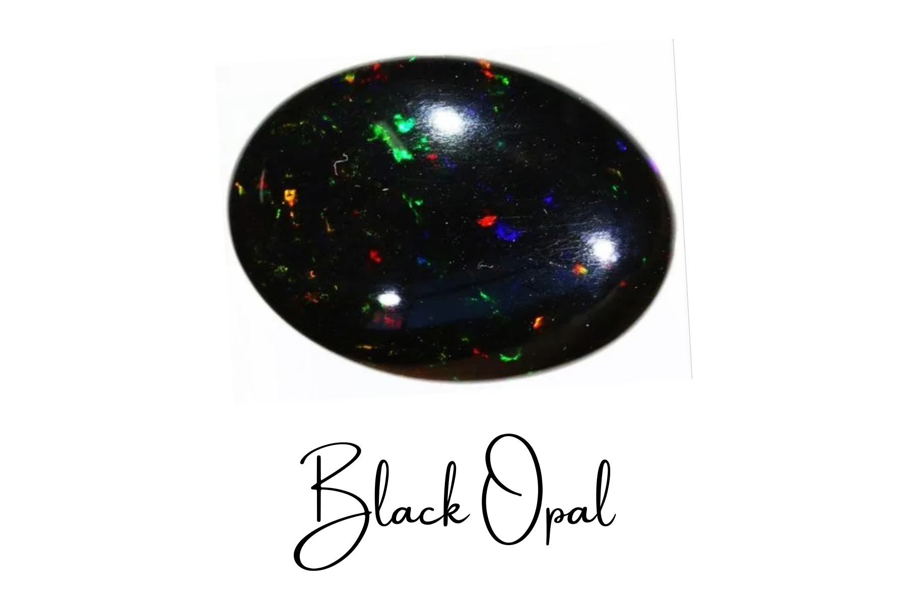 A solid black oblong opal
