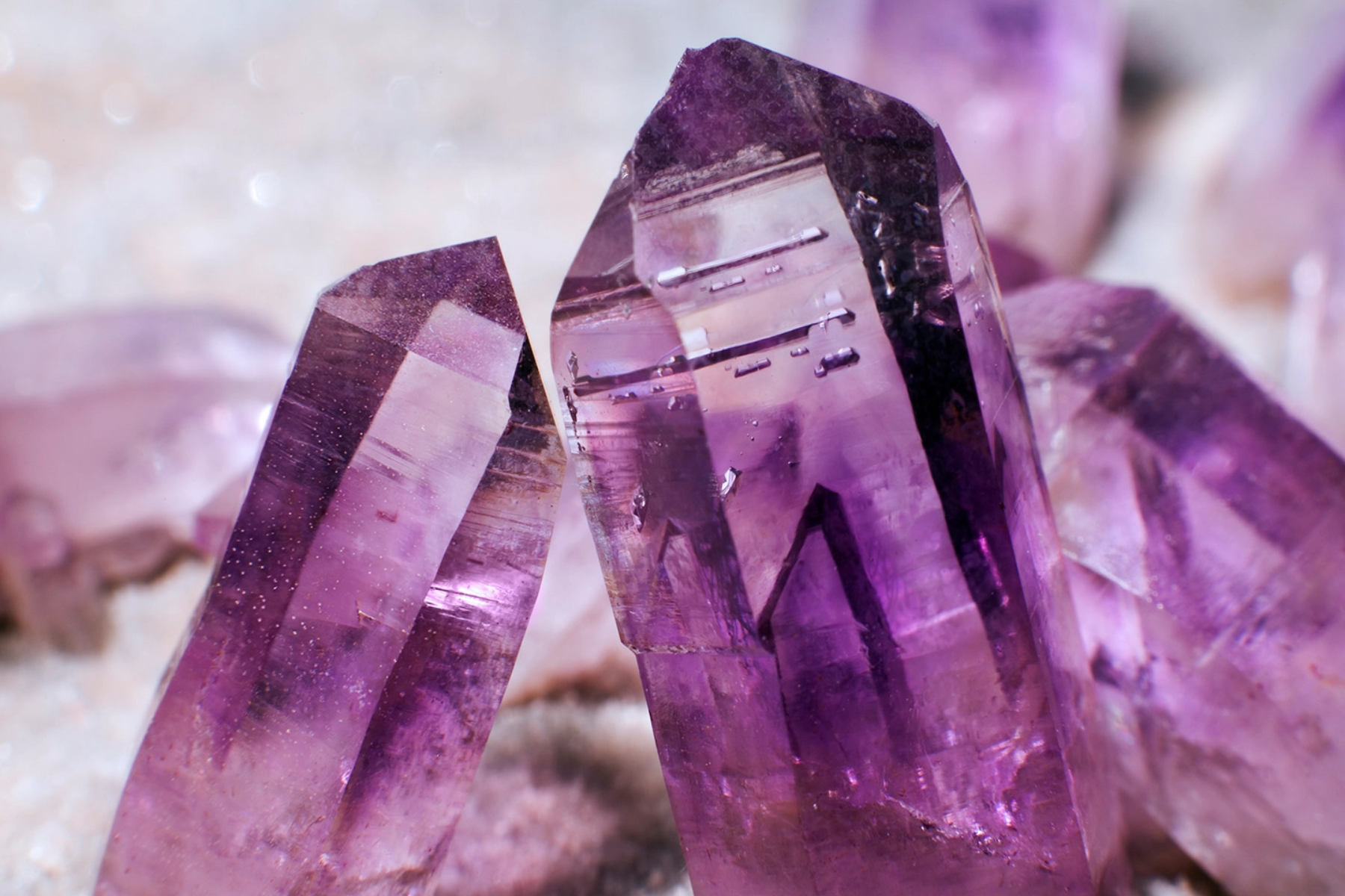 A group of Amethyst crystal