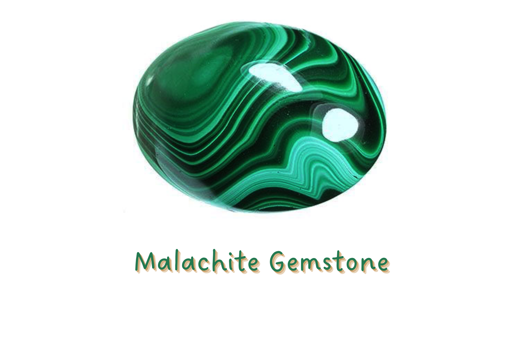 Striped oblong green Malachite stone