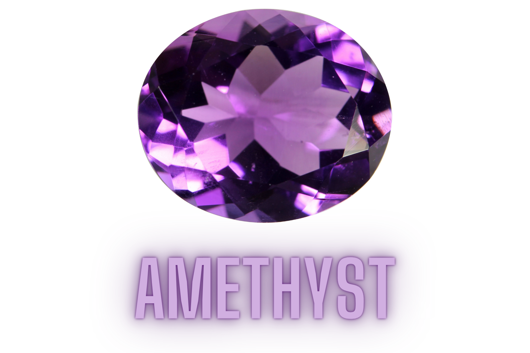 Oblong purple amethyst stone