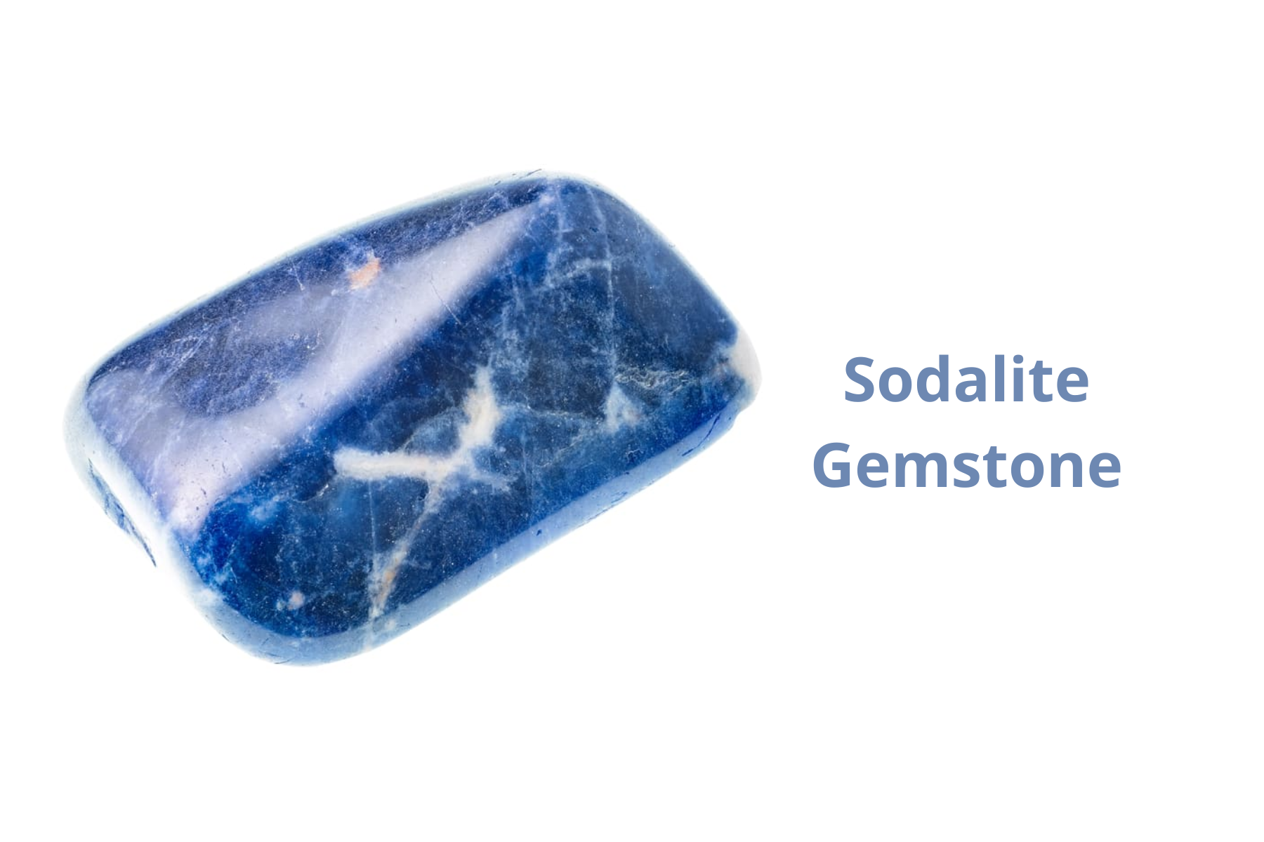 Blue rectangular sodalite gemstone