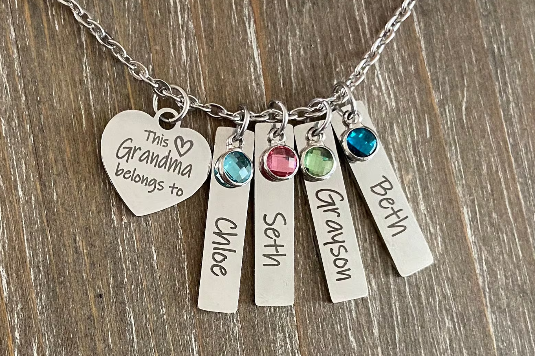 A set of pendants for Grandma and the grandchildren