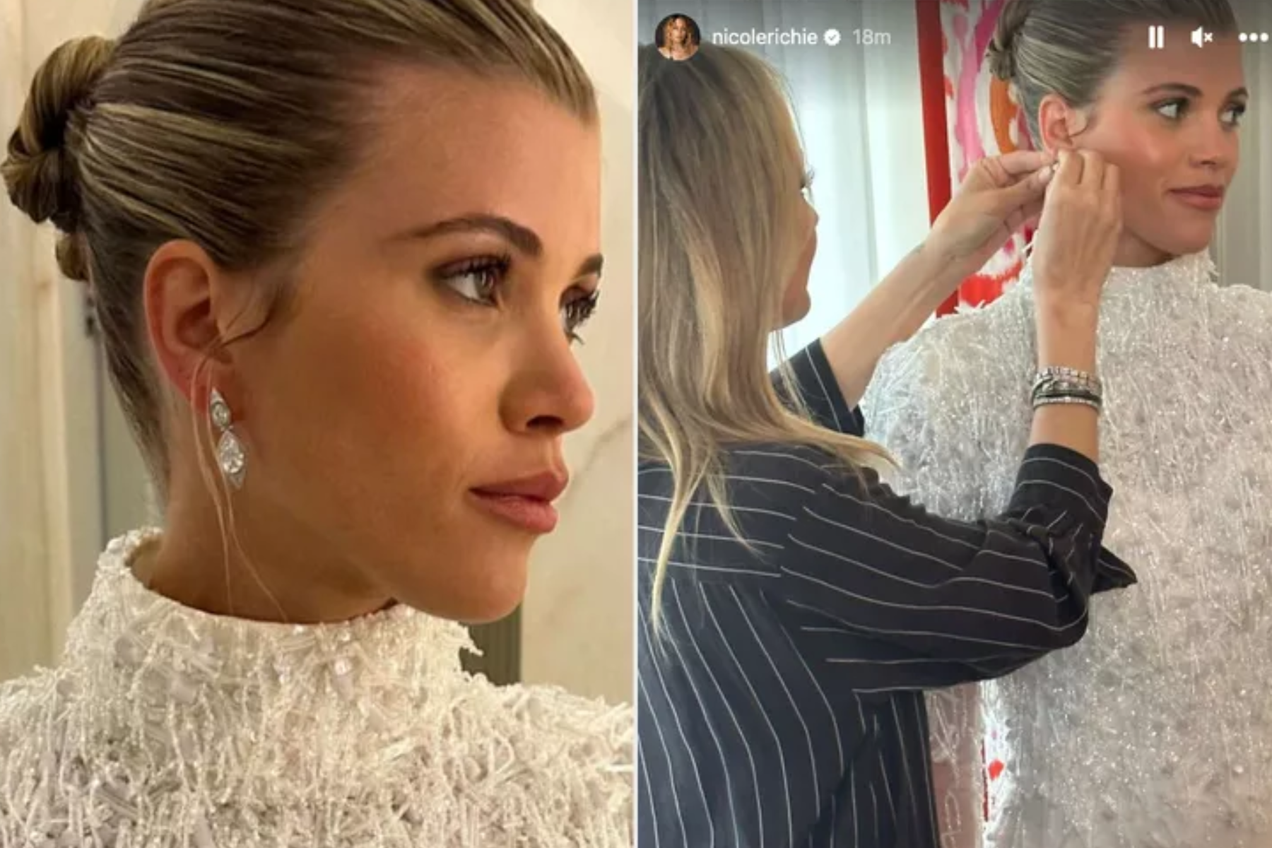 Nicole Richie Designed Custom Bridal Diamond Earrings For Sister Sofia