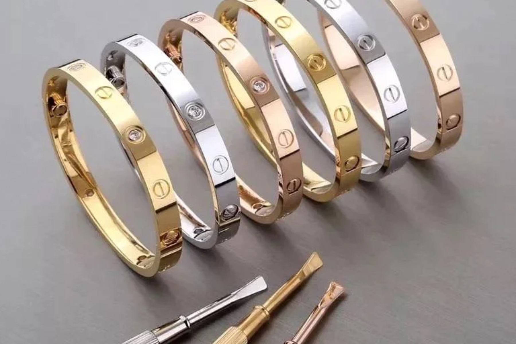 Six designer bracelets