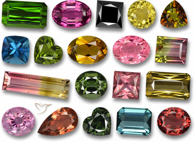 19 pieces of Tourmaline gem stones
