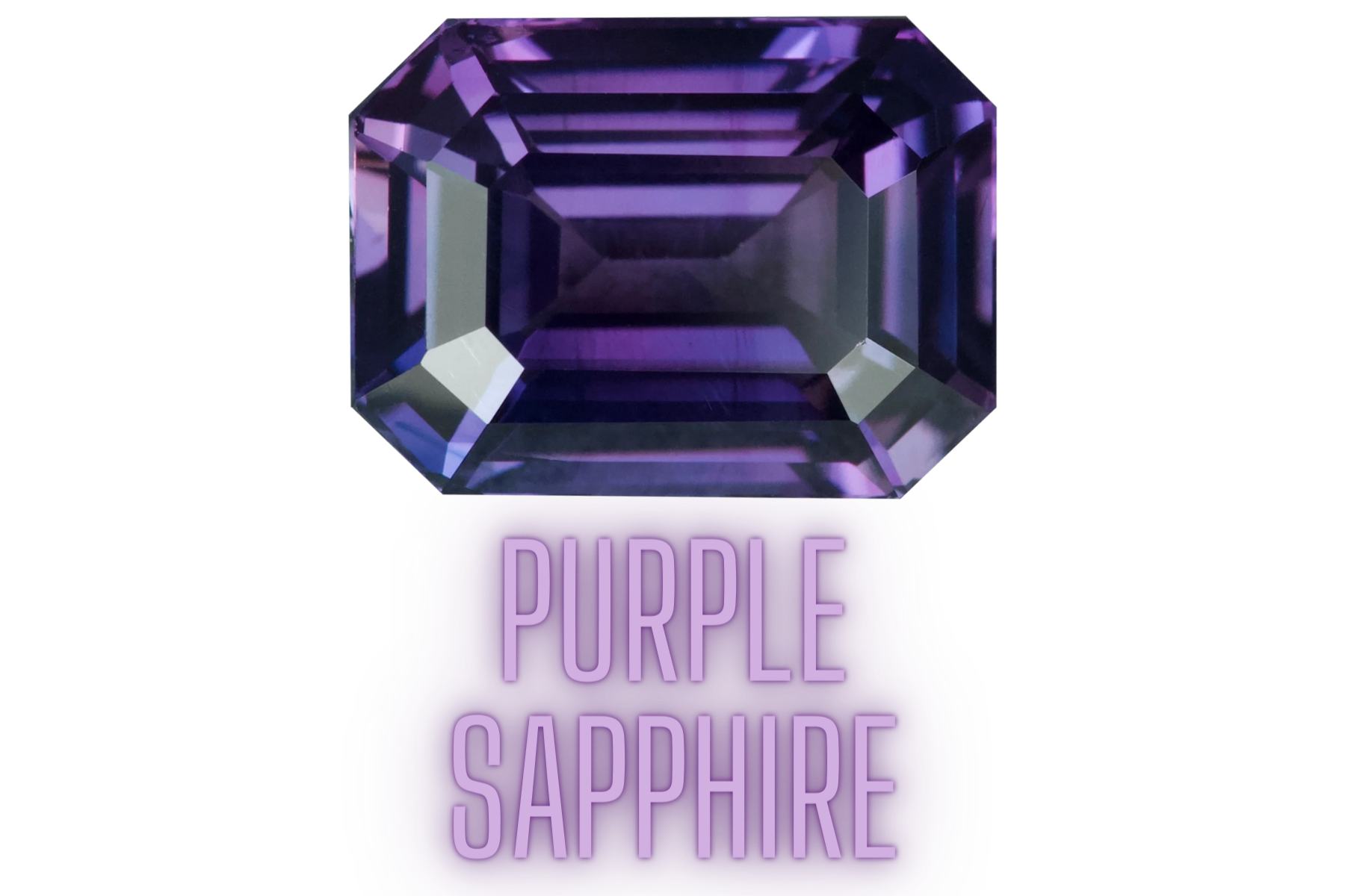 Octagonal purple sapphire stone