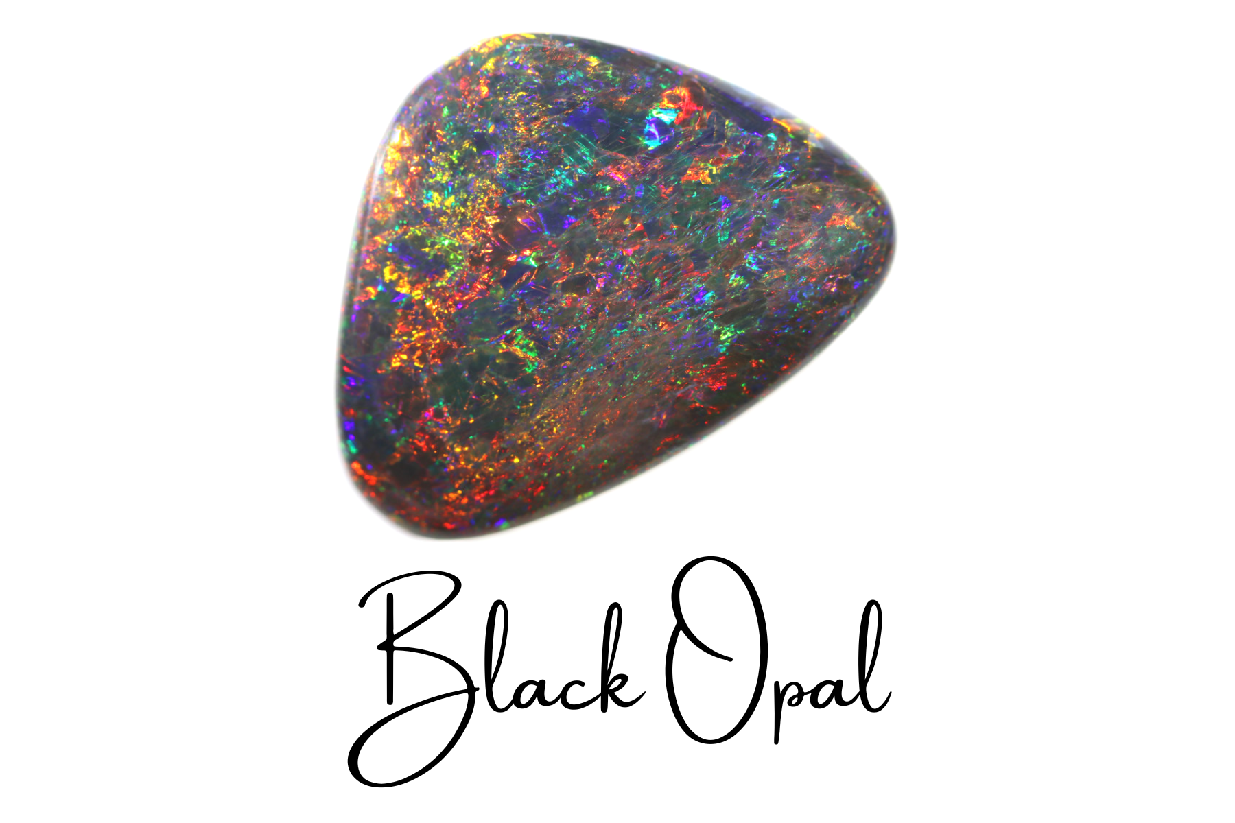 Black opal with a number of different of glitter colors