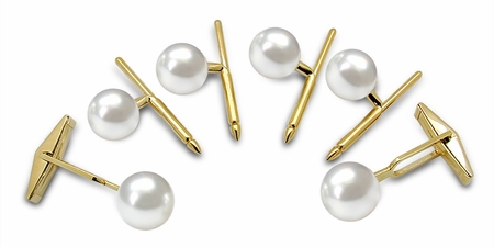 Three pairs of pearl cufflinks