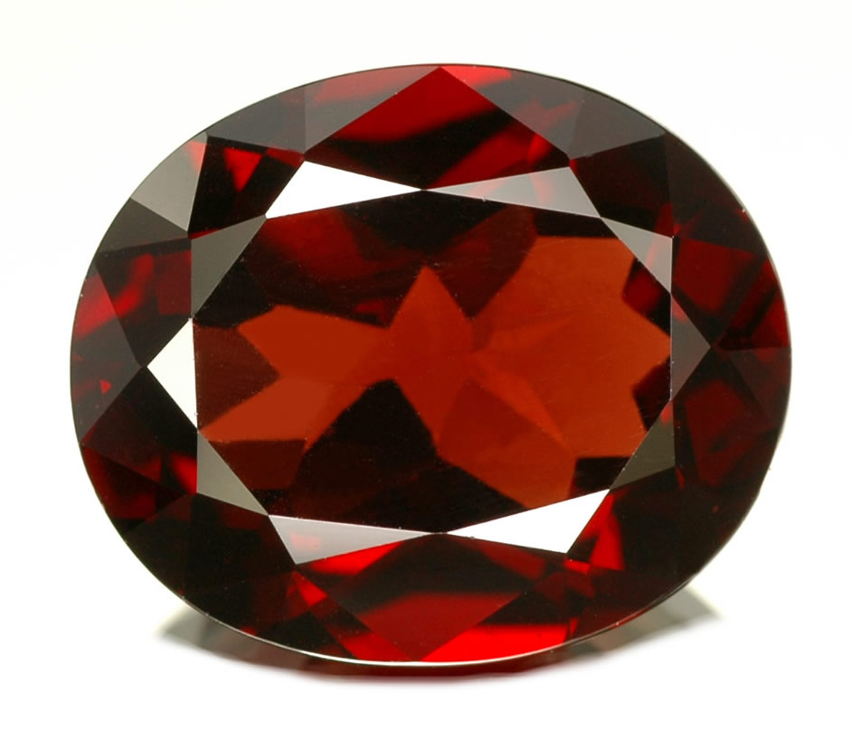 Red cut jacinth gemstone
