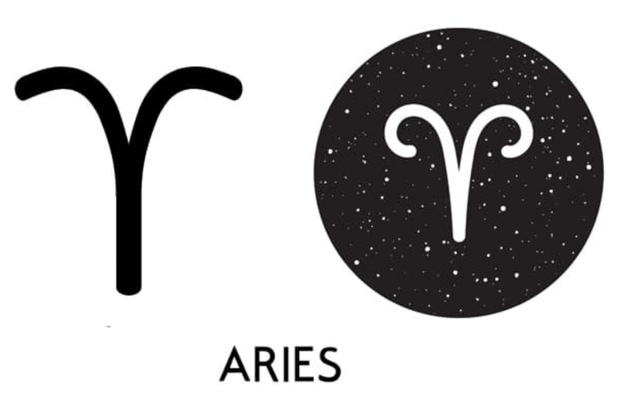 The two Aries logo, one of the Aries logos is in a black circle