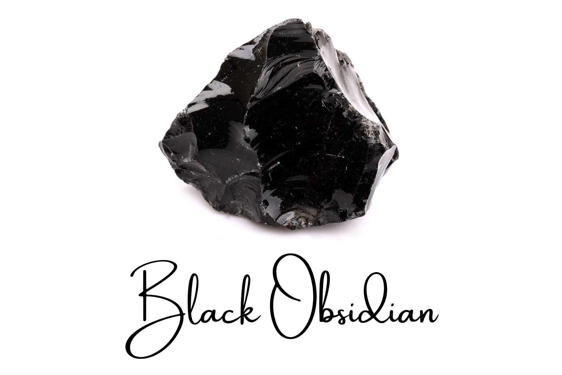 Black obsidian on a form of rock