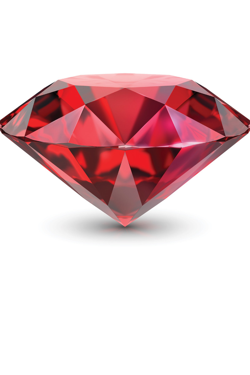 Maroon colored ruby