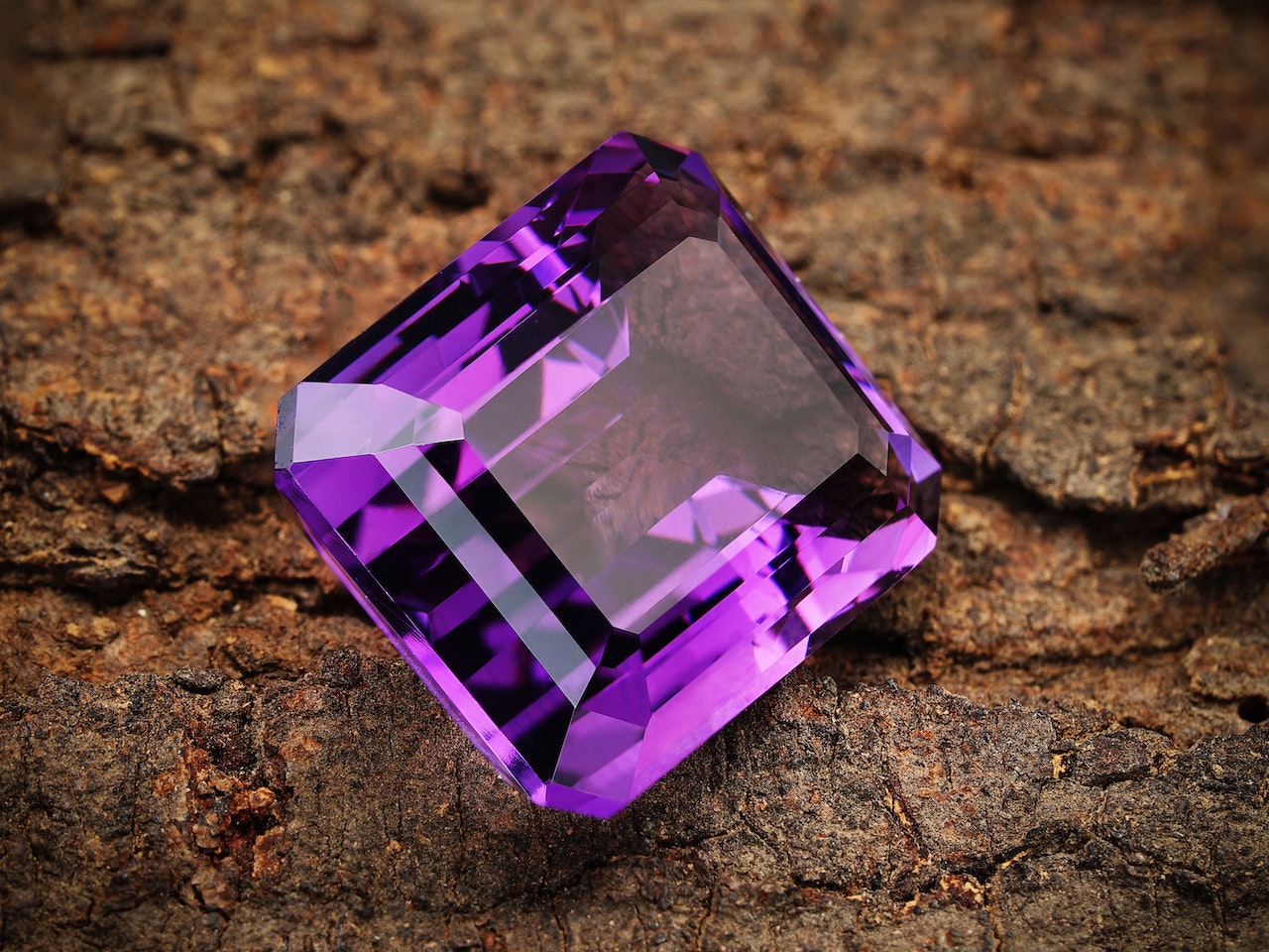 Purple Crystal in Close Up Shot