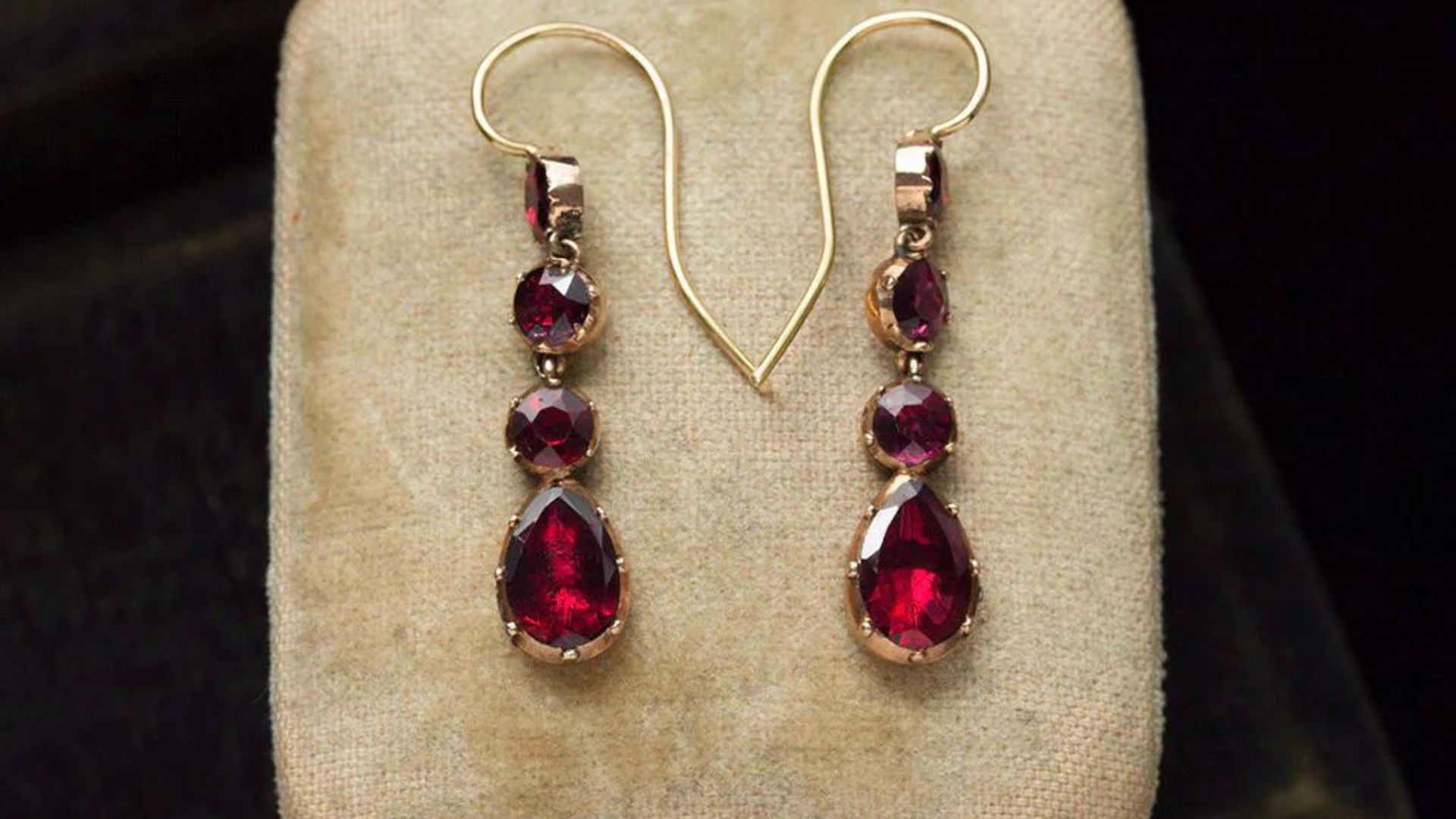 A Pair Of Red Stone Earrings