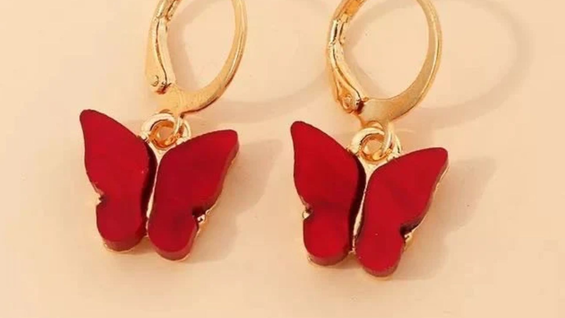 Red Crystal Butterfly earrings