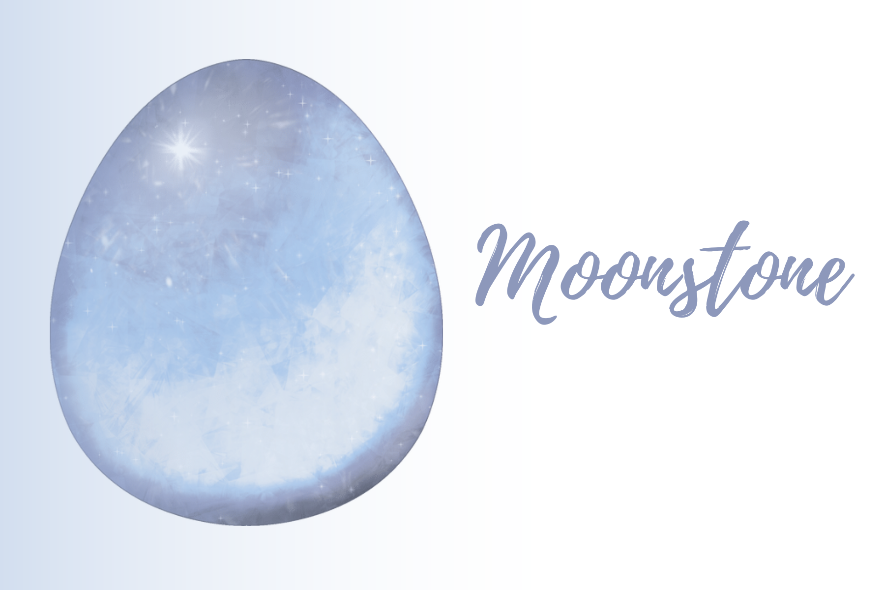 An egg-shaped moonstone