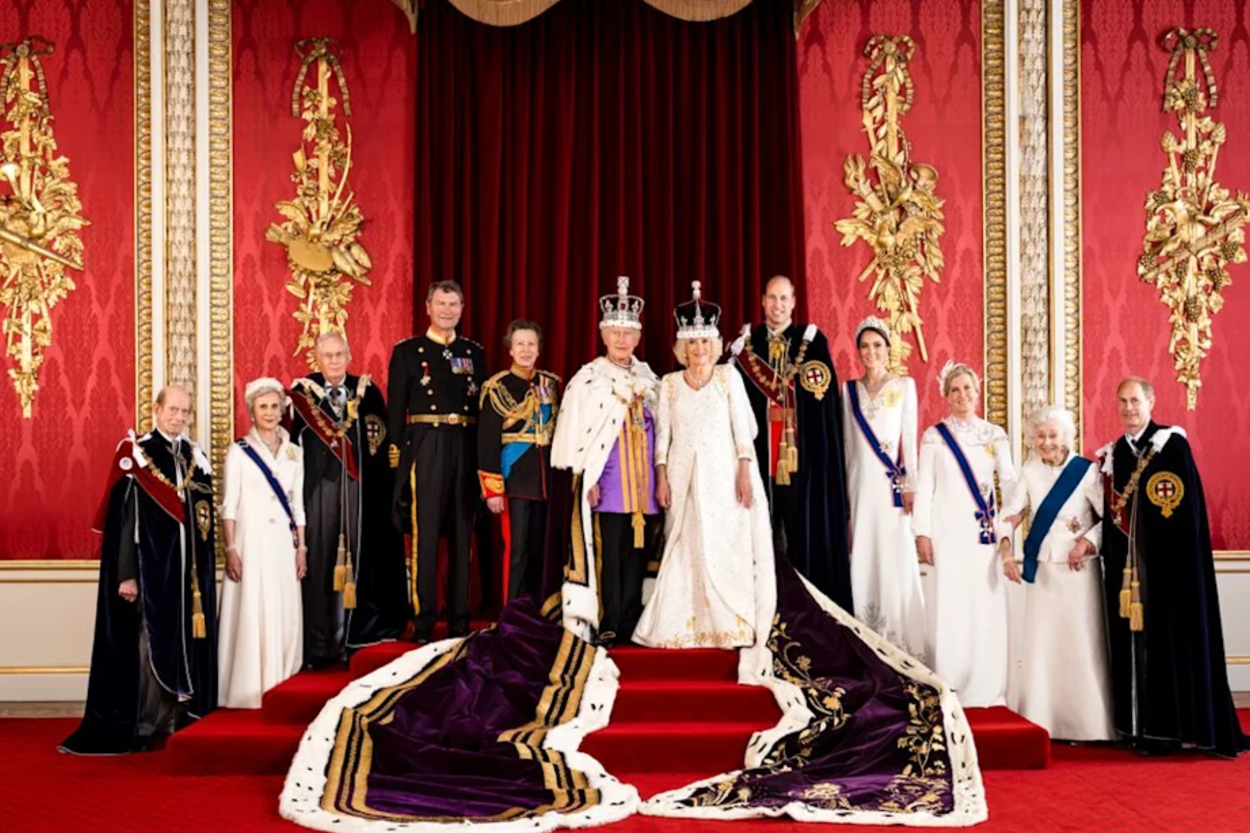King Charles and Queen Camilla are pictured with working members of the royal family in the fourth official portrait