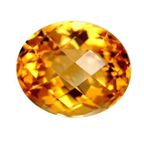 Triangular golden citrine stone