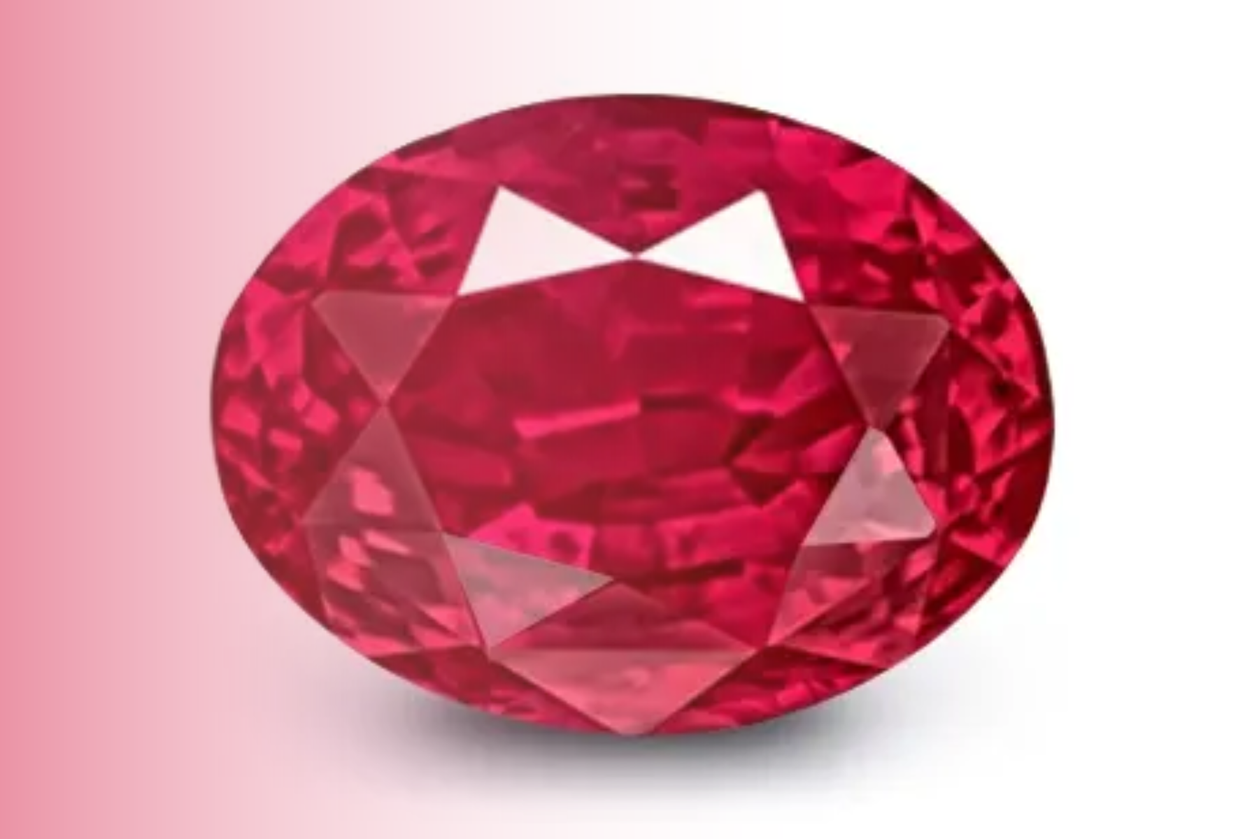Bright red ruby stone