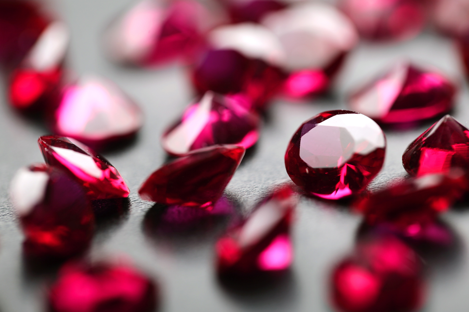 A group of ruby stones