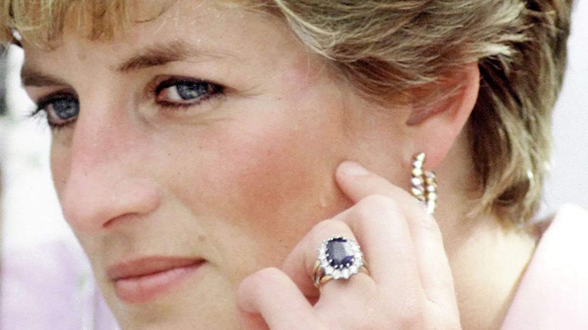 Lady Diana With Hand On Cheek