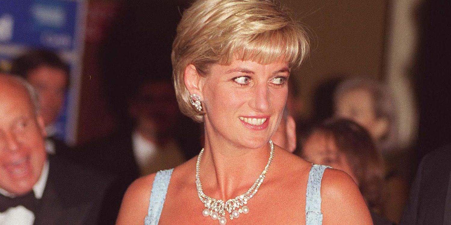 Princess Diana Wearing 'Swan Lake' Necklace And Earrings Set