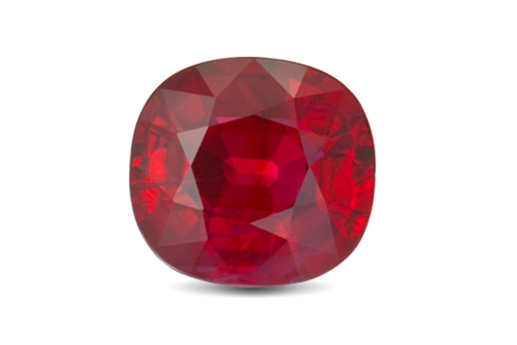 Soft-cornered square red ruby