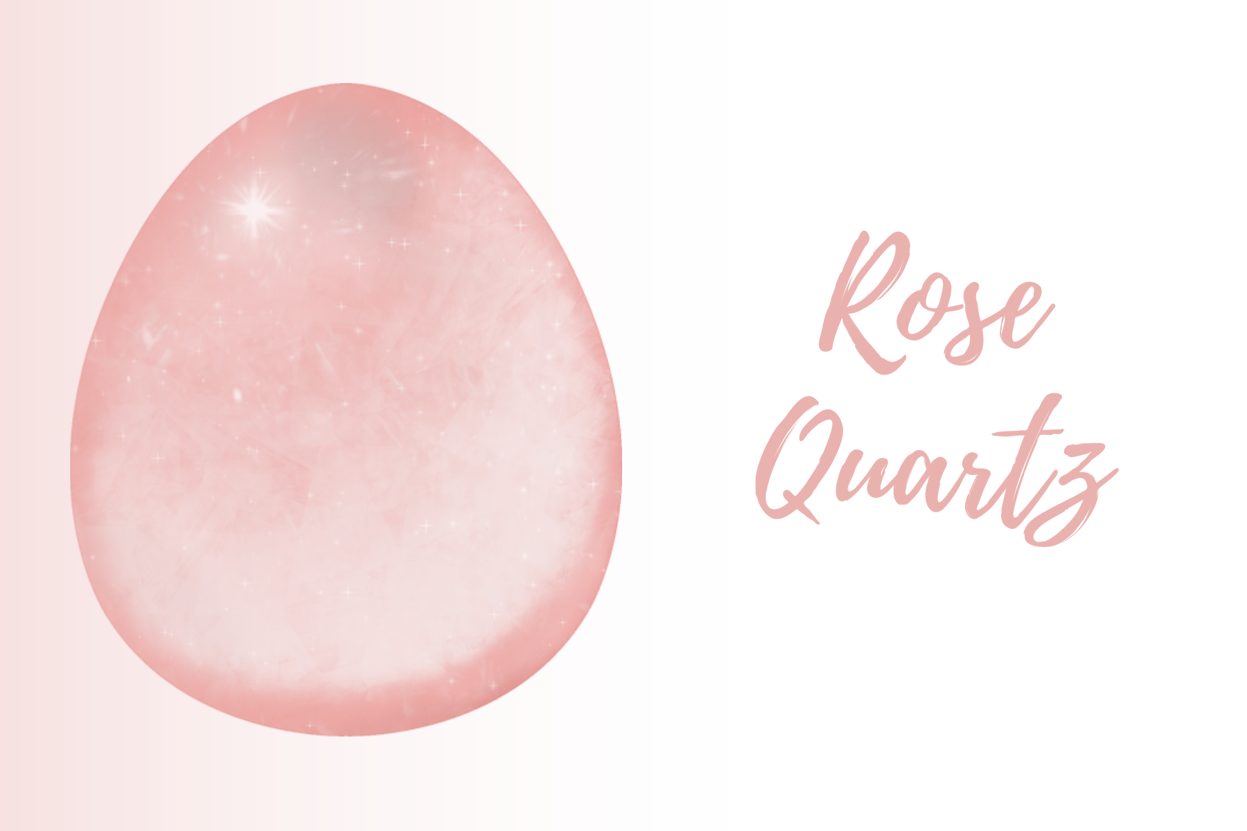 An egg-shaped rose quartz