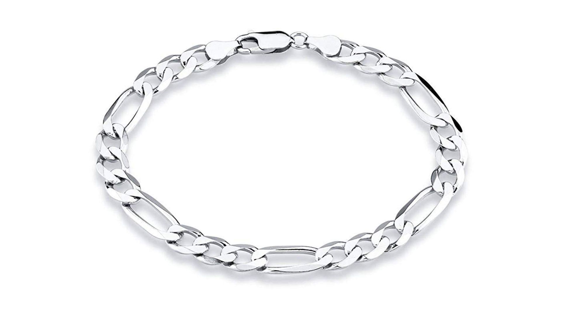 Silver Chain Bracelet With White Background