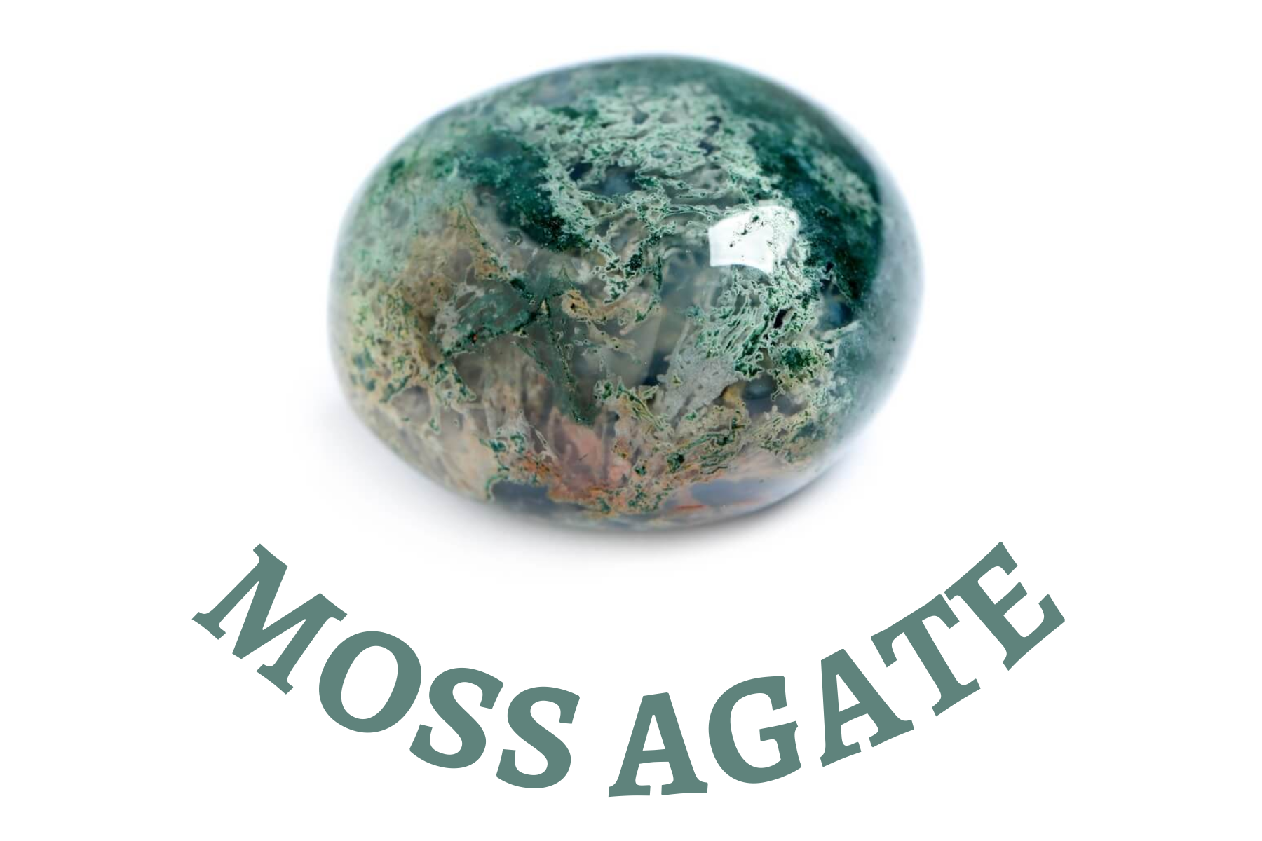 Green Moss agate with visible patterns inside